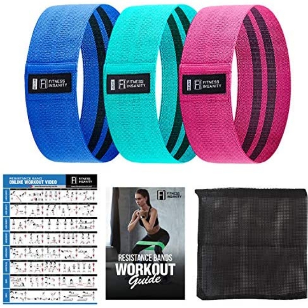 NWT NIP Fitness Insanity Non Slip Resistance Booty Thigh Bands Set of 3